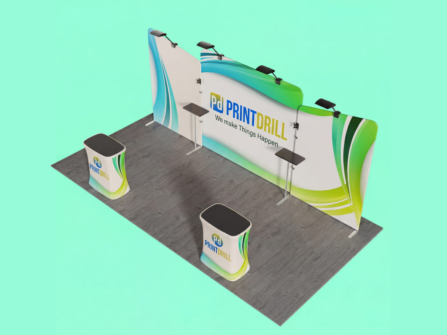 10x20 Tension Fabric Trade Show Booth Kit - Portable Exhibit Booth