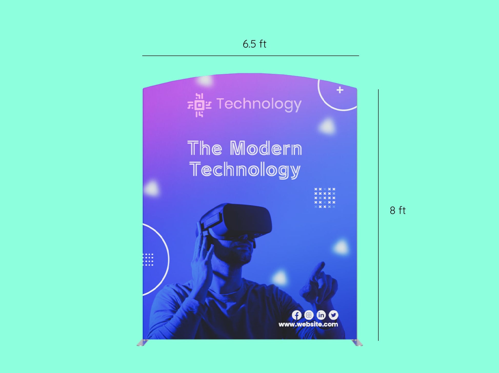 10x20 Booth - Brand Arch Booth- Arch-Top Fabric Banner Stand