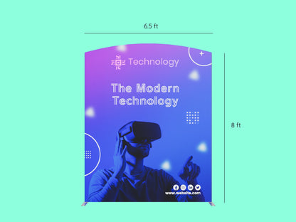 10x20 Booth - Brand Arch Booth- Arch-Top Fabric Banner Stand