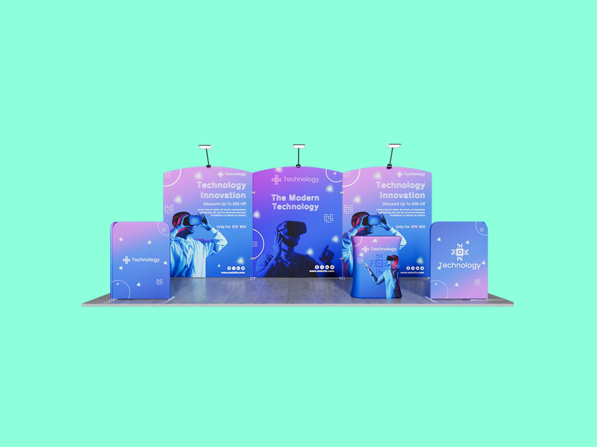 10x20 Booth - Brand Arch Booth Front View