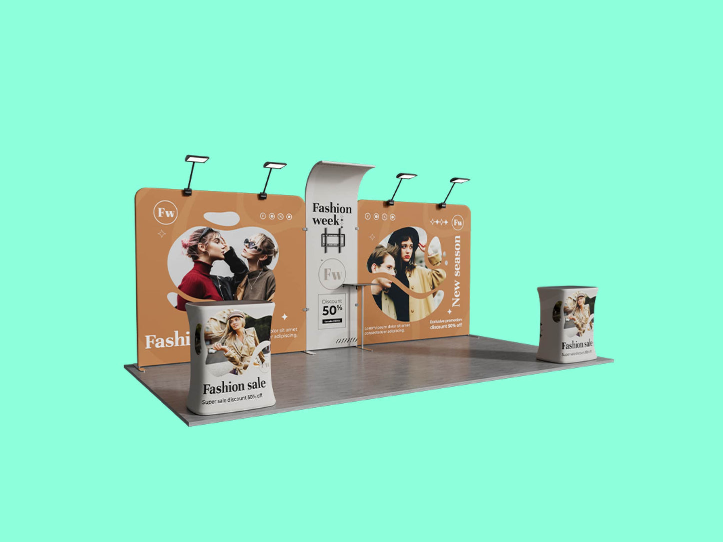 10x20 Booth - Brand Curve Booth