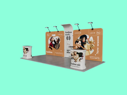 10x20 Booth - Brand Curve Booth Side View