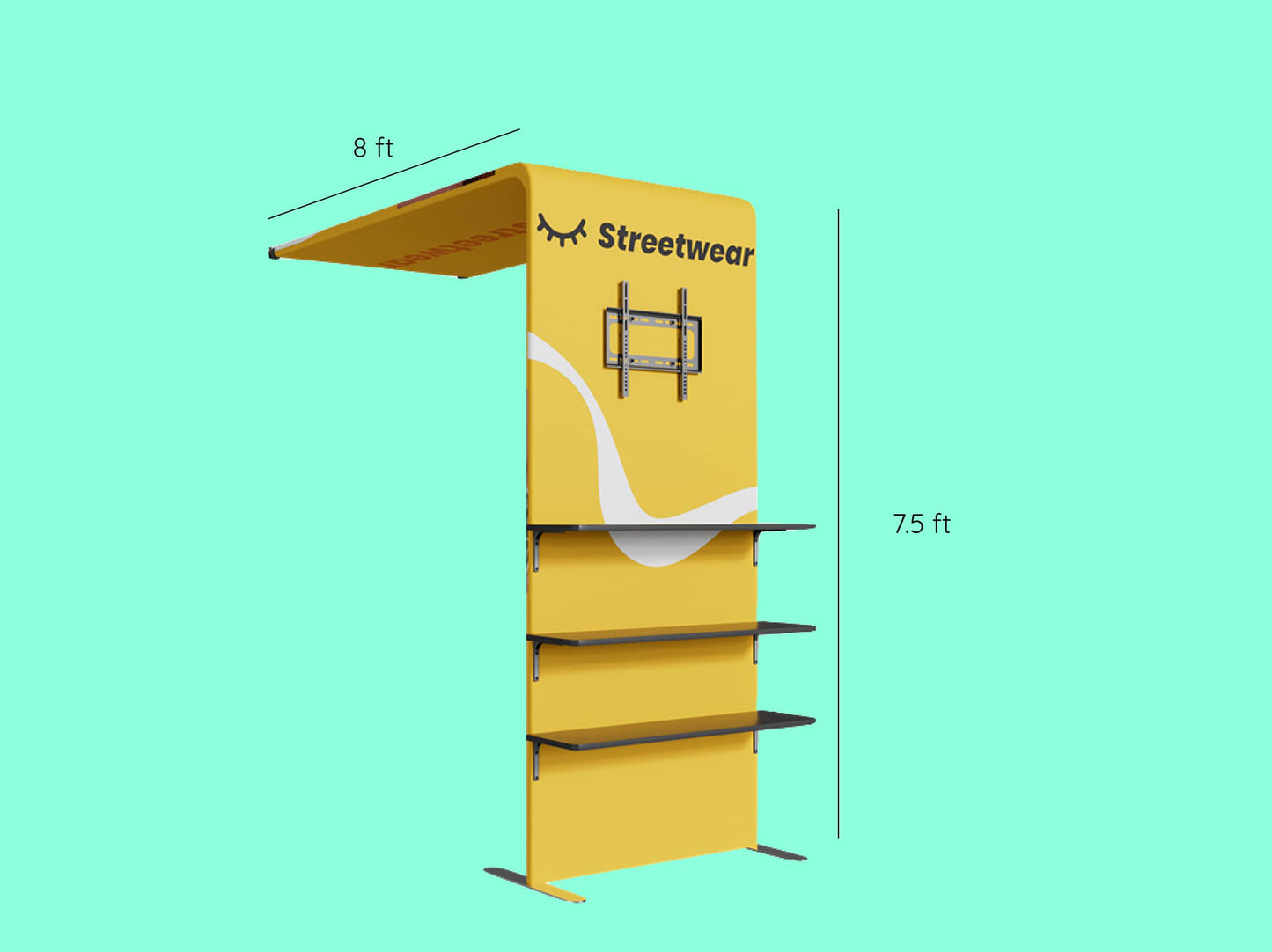 10x20 Booth - Brand Exposure Booth L-Shape Rack Display