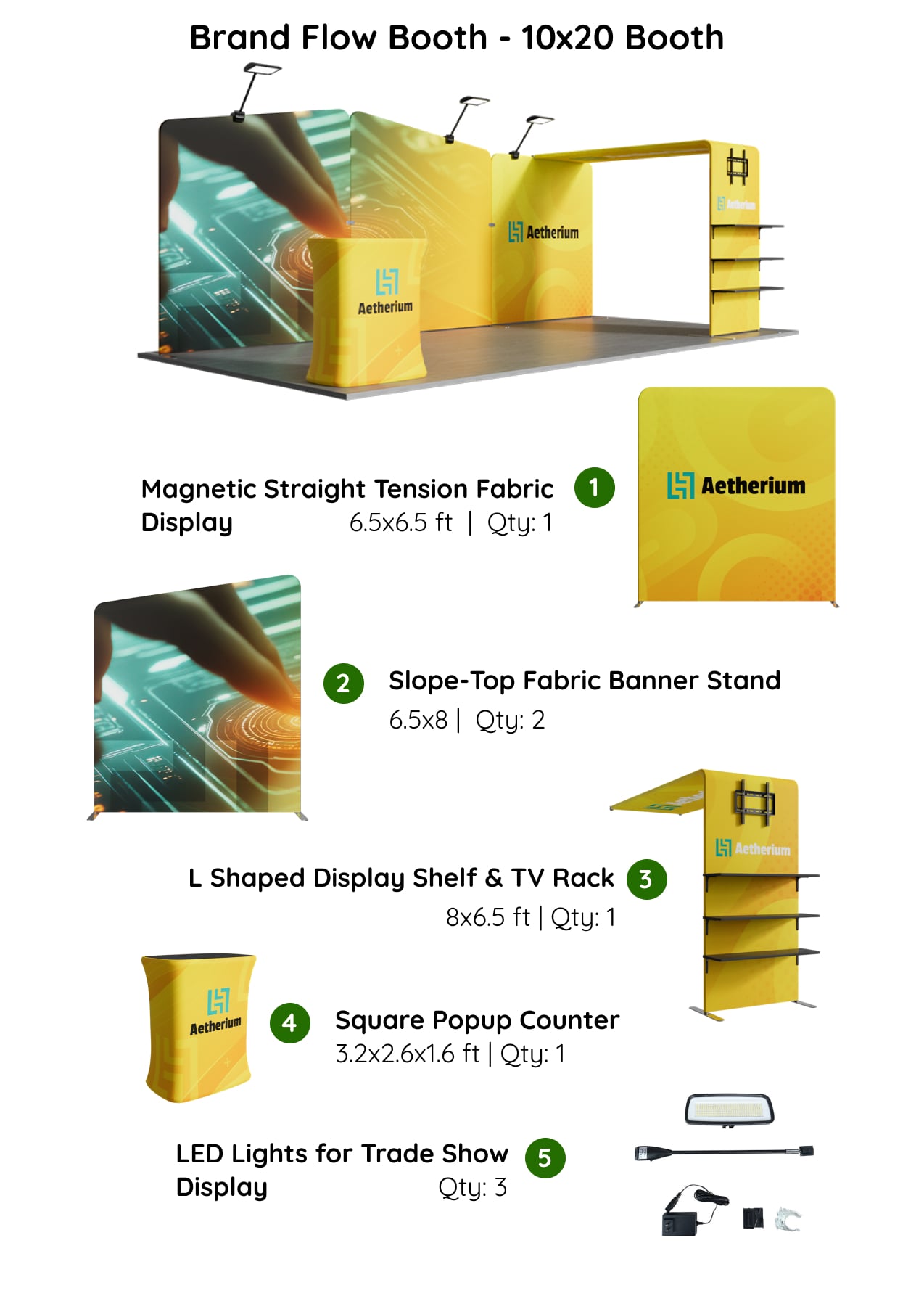 10x20 Booth - Brand Flow Booth Components 