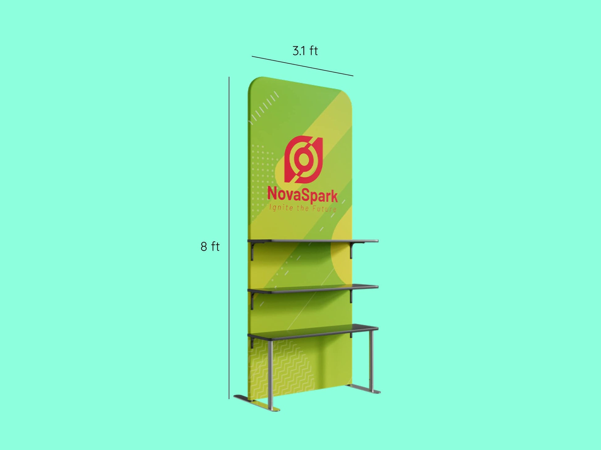10x20 Booth - Brand Gallery Booth Tension Fabric Display Rack