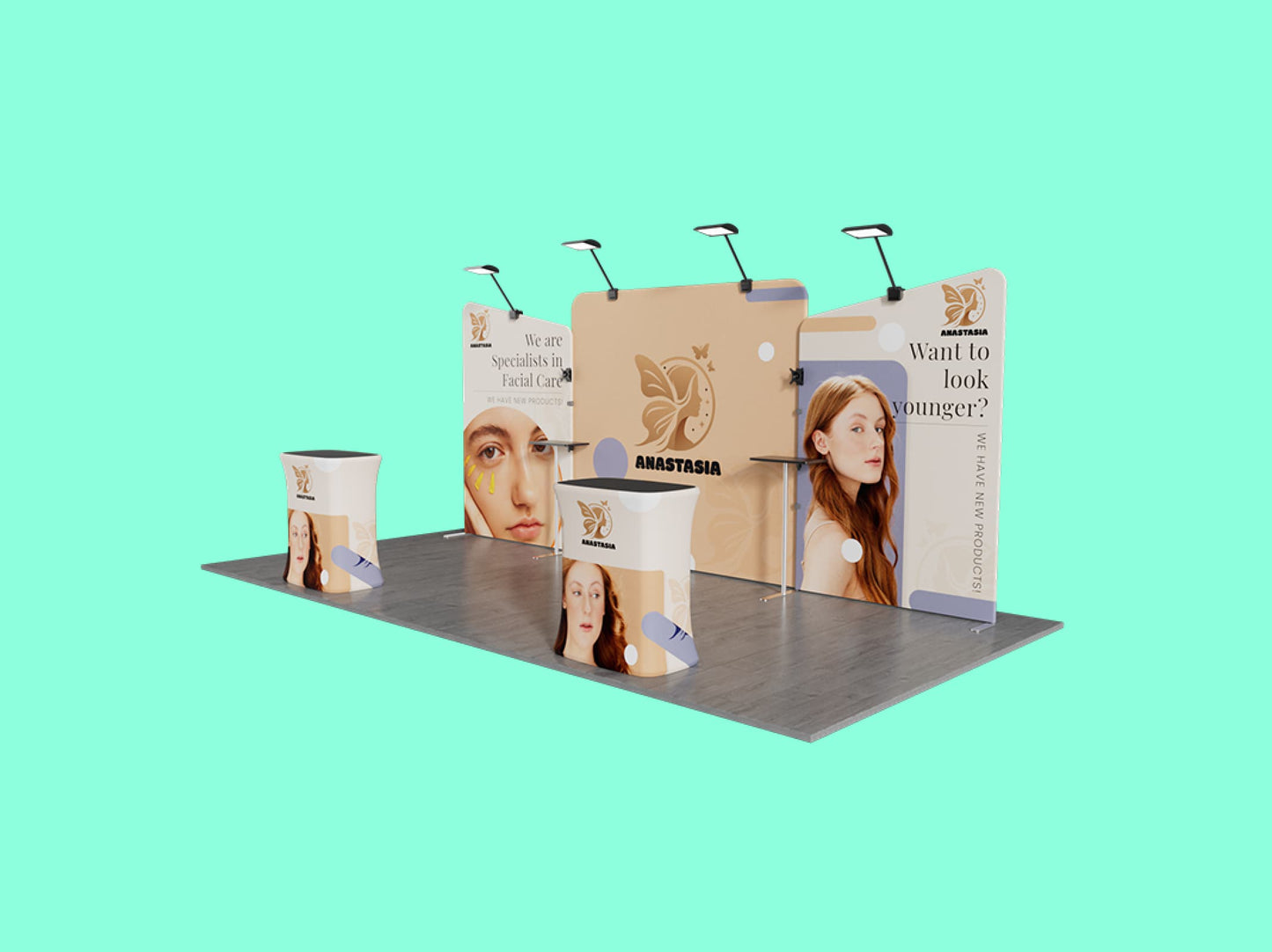 10x20 Booth - Brand Impact Booth SIDE VIEW