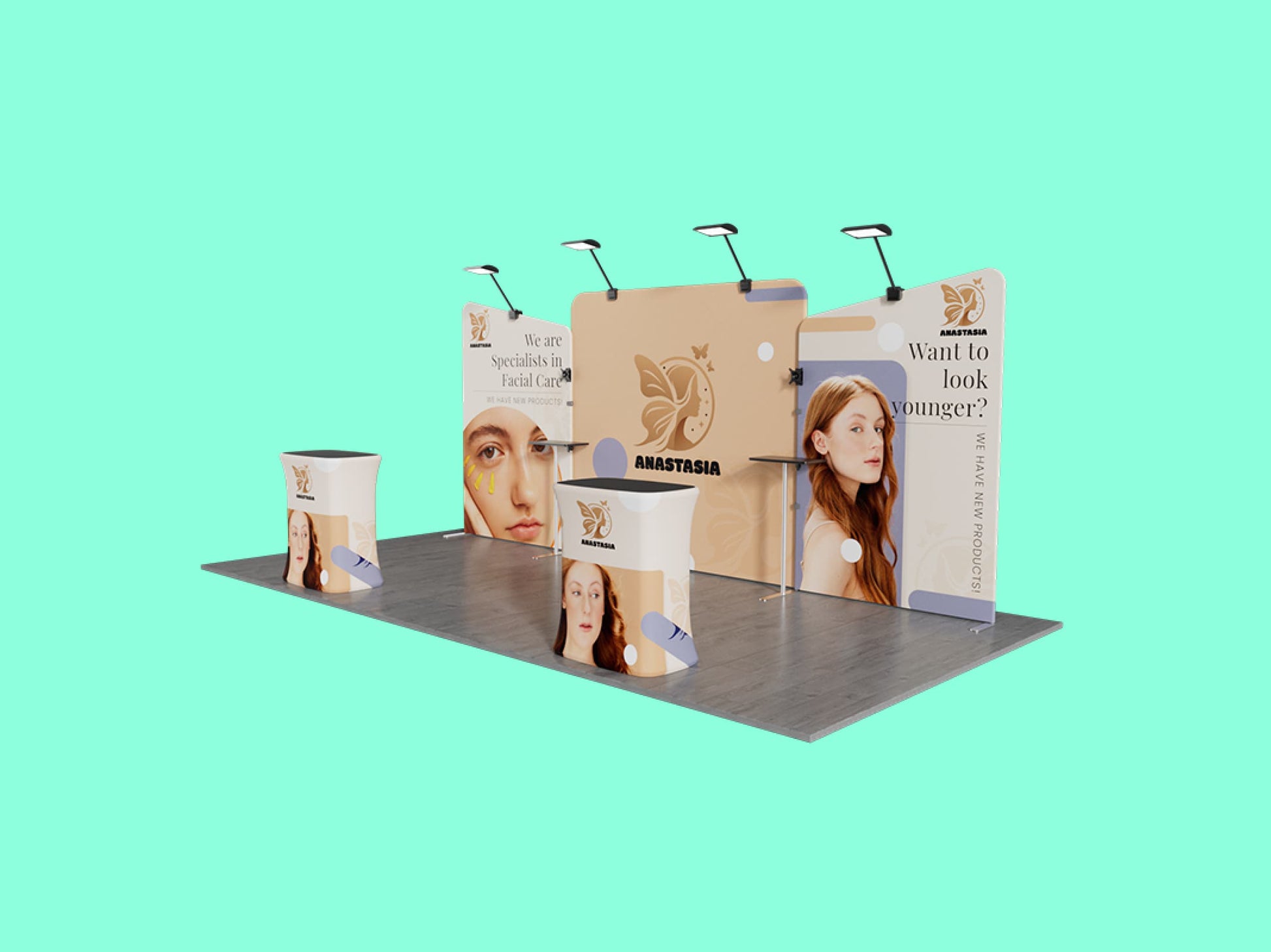 10x20 Booth - Brand Impact Booth SIDE VIEW