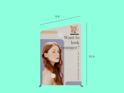 10x20 Booth - Brand Impact Booth Slope Fabric Banner Stand