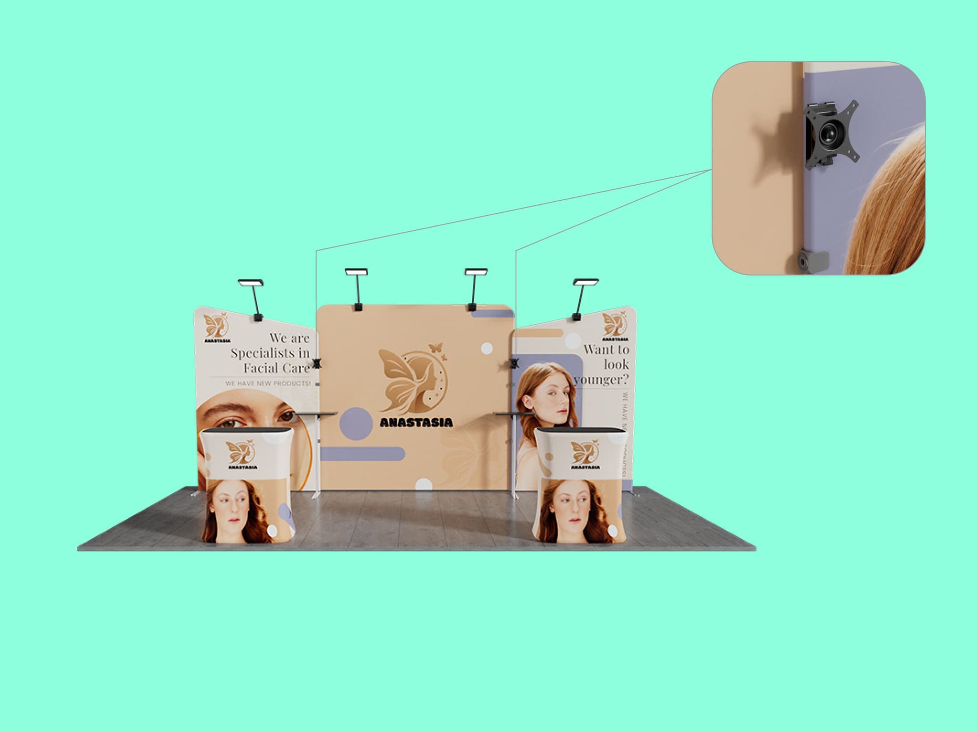 10x20 Booth - Brand Impact Booth with TV Mounts