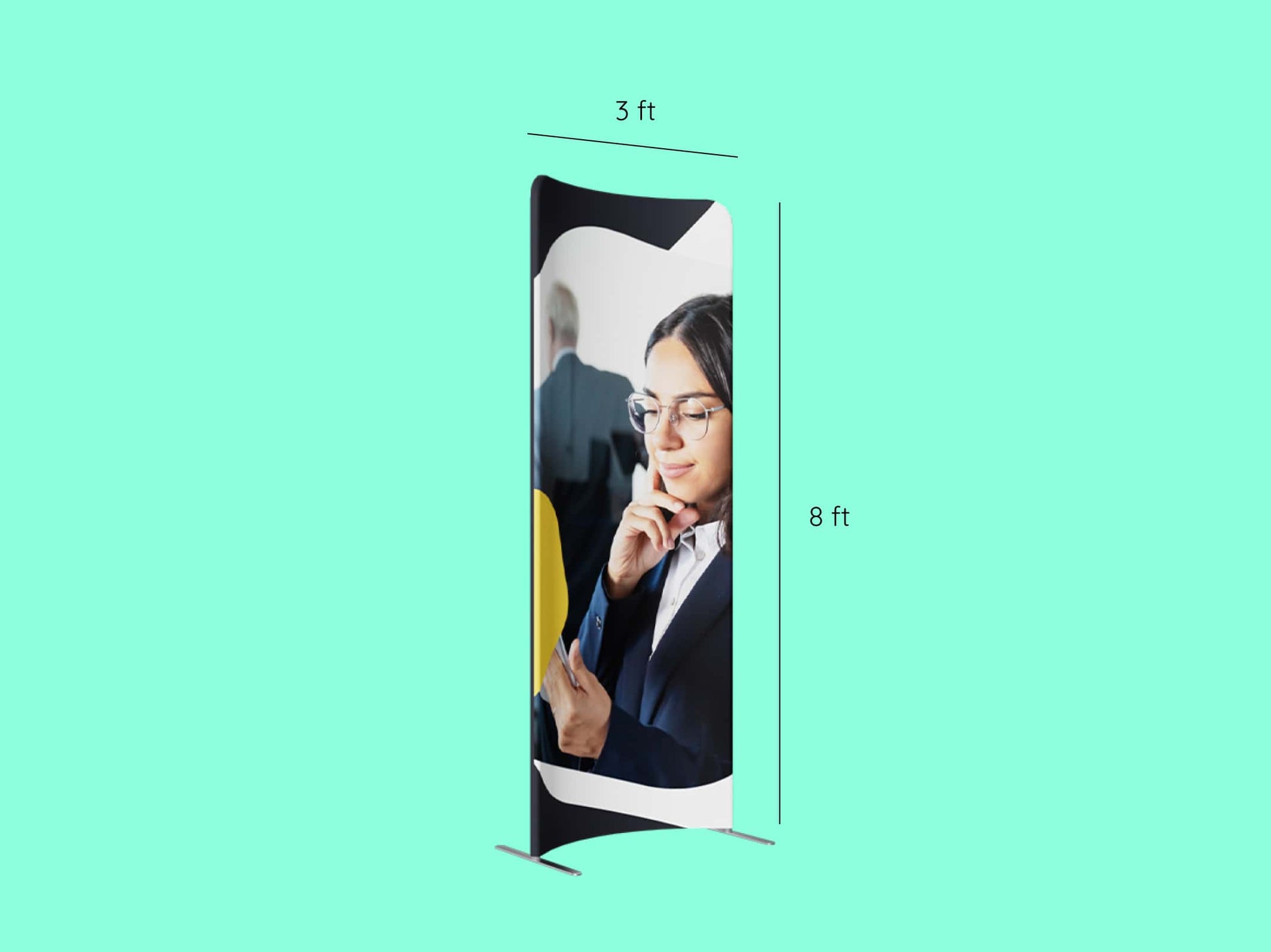 10x20 Booth - Brand Wave Booth - Magnetic Curved Fabric Banner Stand