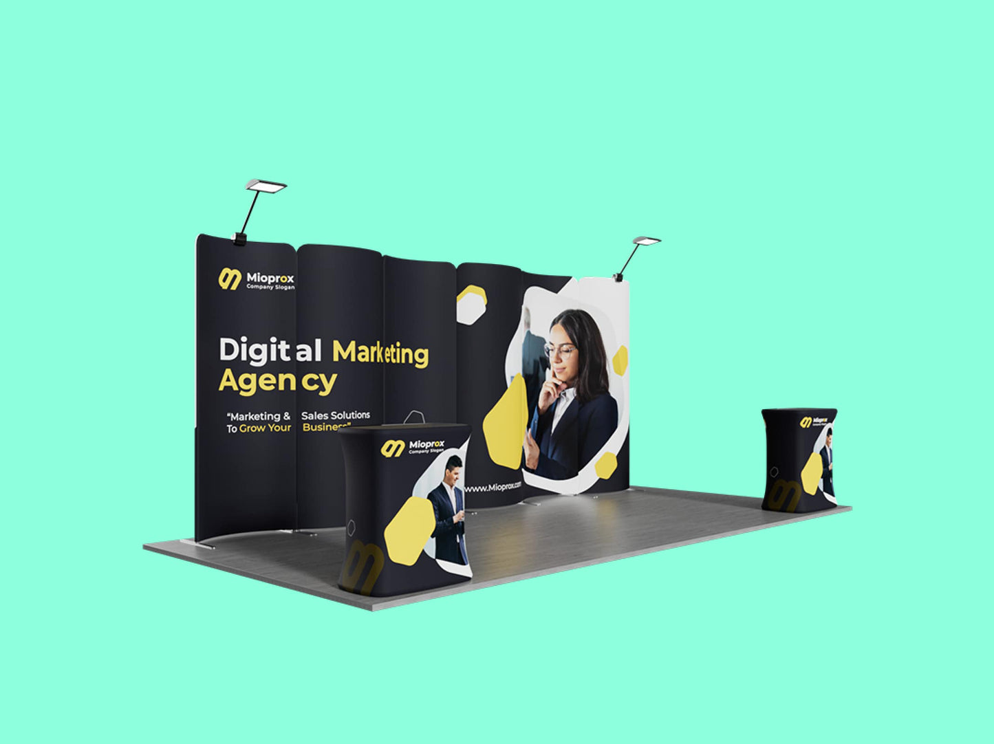 10x20 Booth - Brand Wave Booth Left Side View