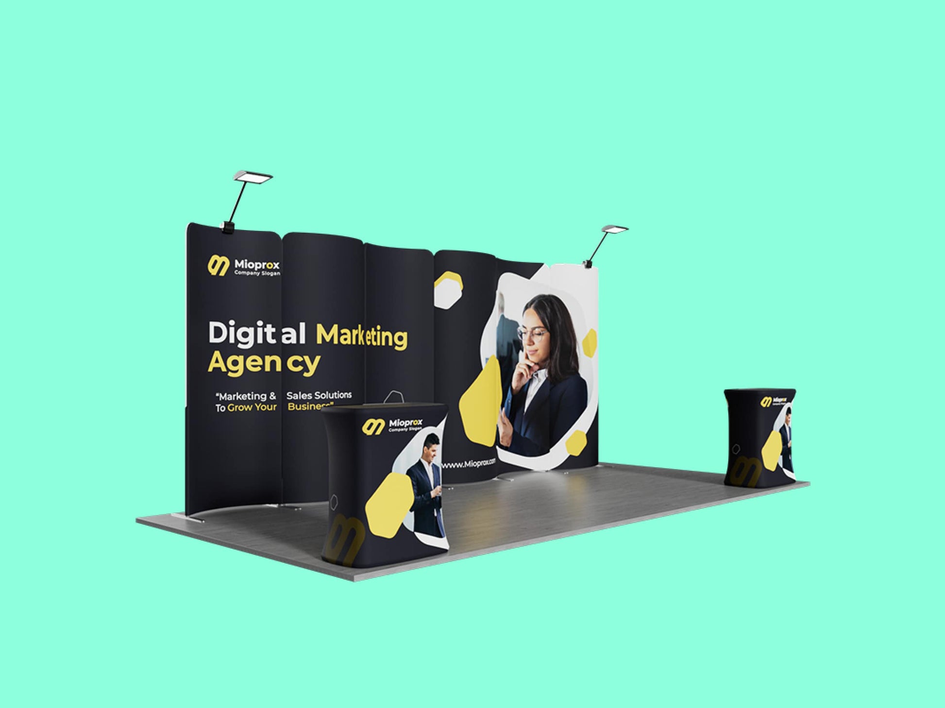 10x20 Booth - Brand Wave Booth Left Side View