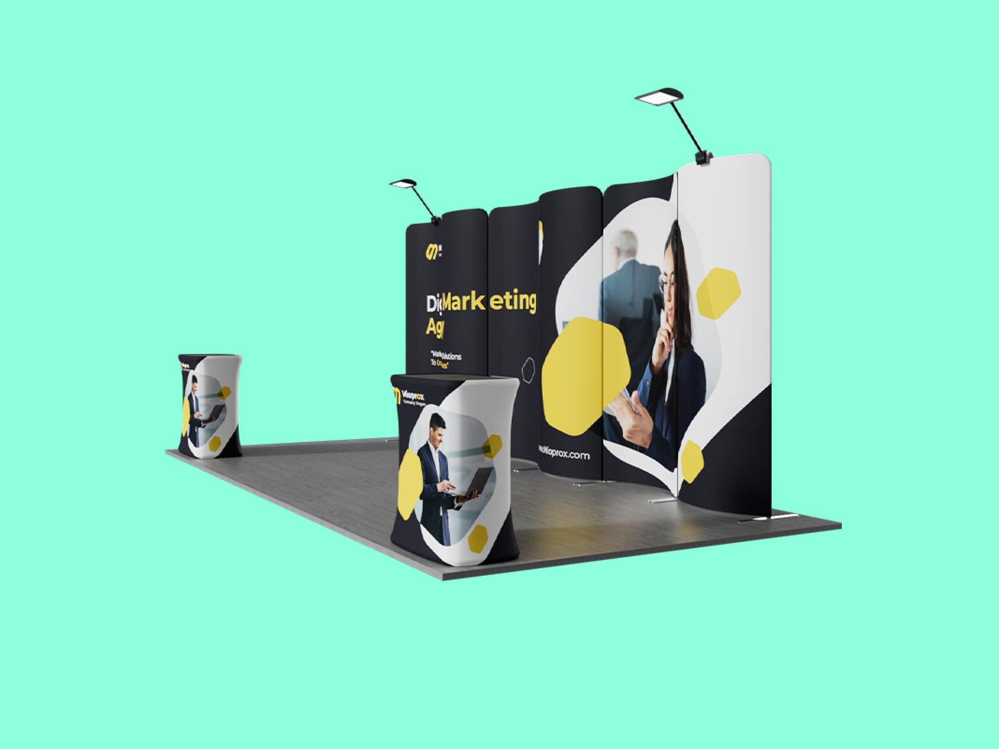 10x20 Booth - Brand Wave Booth Right Side View