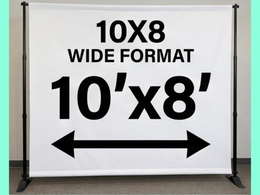 10x8 Wide Step and Repeat Banner Adjustable Stand