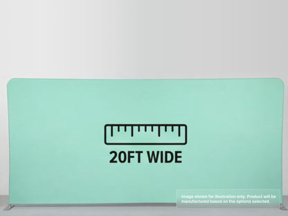 20ft Wide Straight Pillow Case Tension Fabric Backdrop