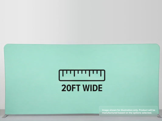 20ft Wide Straight Pillow Case Tension Fabric Backdrop