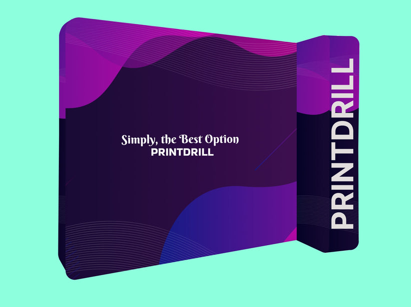 3D L-Shaped Backdrop | Premium Corner Display for Trade Shows – PRINTDRILL