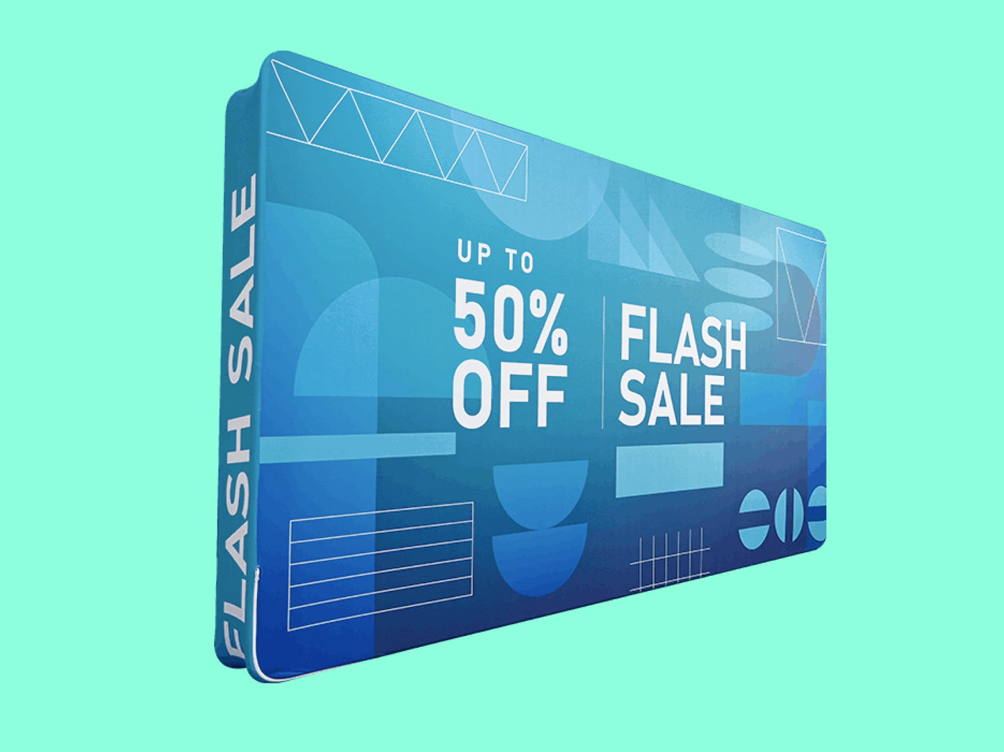 3D Straight Backdrop (Round Corners) 15ft for event and trade shows