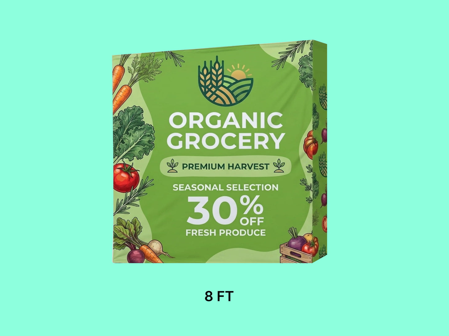 8ft Straight Popup Display Side