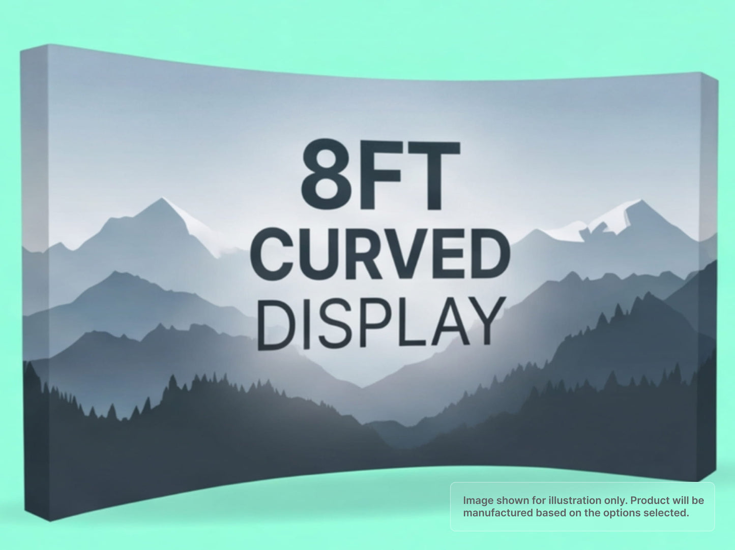 8ft Wide Fabric Curved Pop Up Display