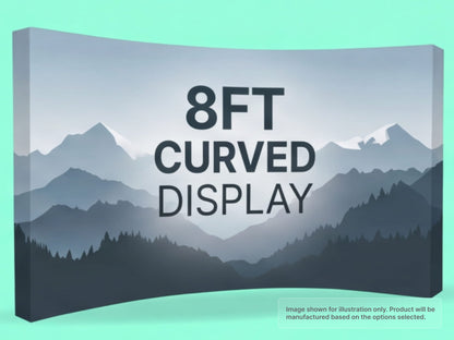 8ft Wide Fabric Curved Pop Up Display