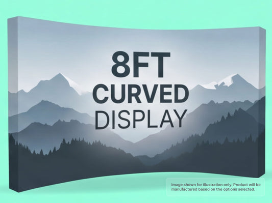 8ft Wide Fabric Curved Pop Up Display