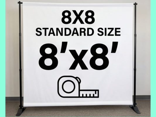8x8 Standard Step and Repeat Banner Adjustable Stand