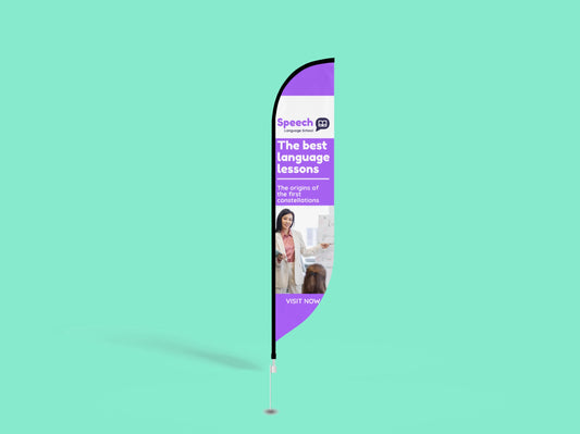 Custom Feather Flag with Ground Spike