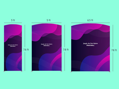 Arch-Top Fabric Banner Stand Size Comparison 