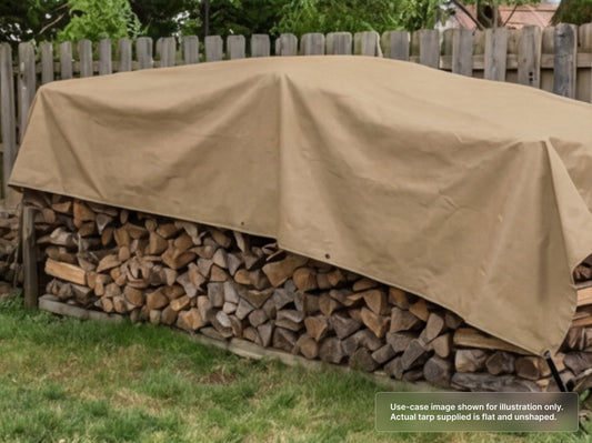 Custom Heavy Duty Vinyl Tarp in Tan / Beige