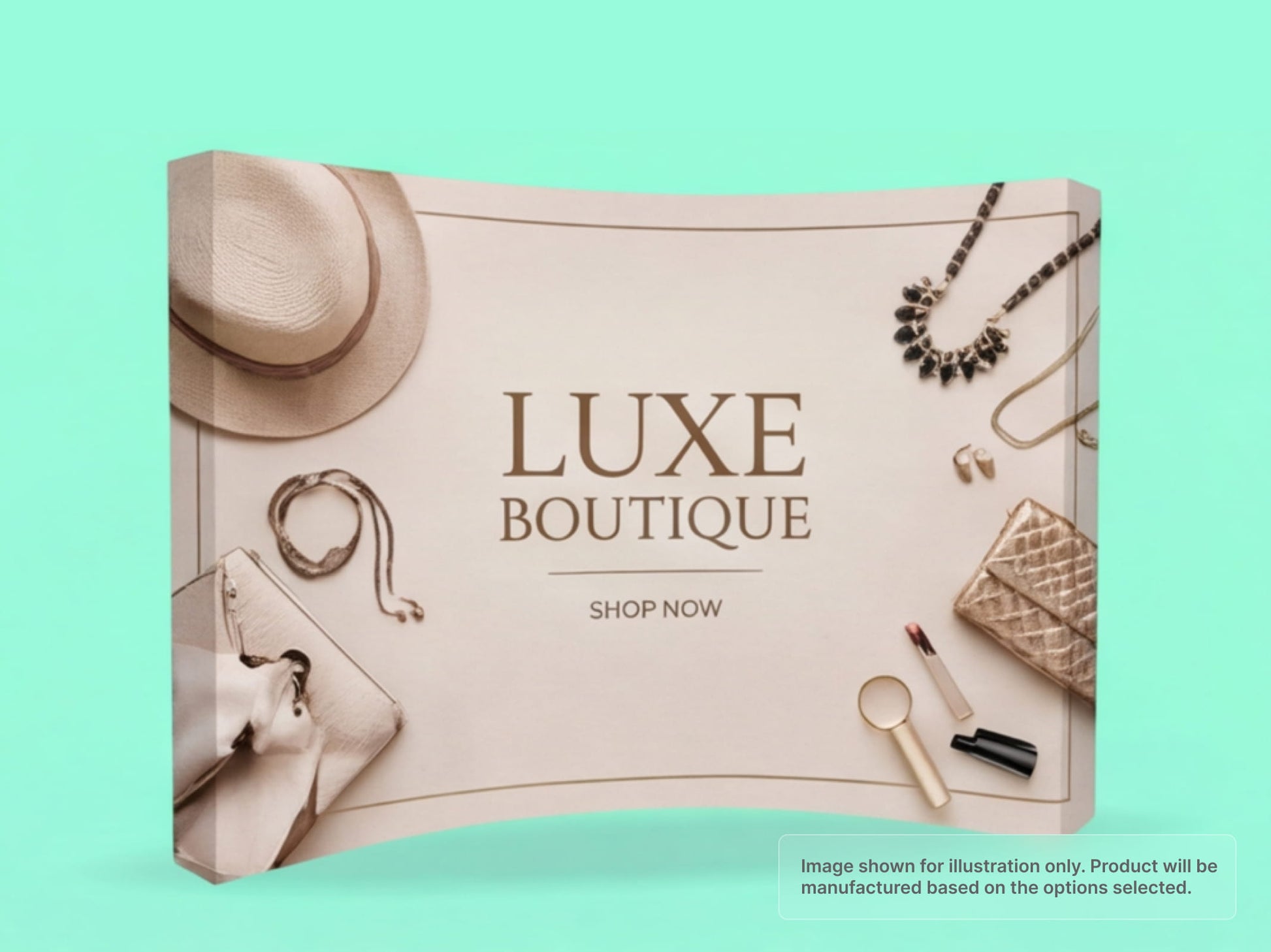 Boutique Display Fabric Curved Pop Up Display