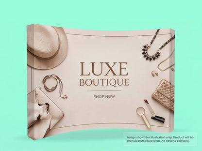 Boutique Display Fabric Curved Pop Up Display