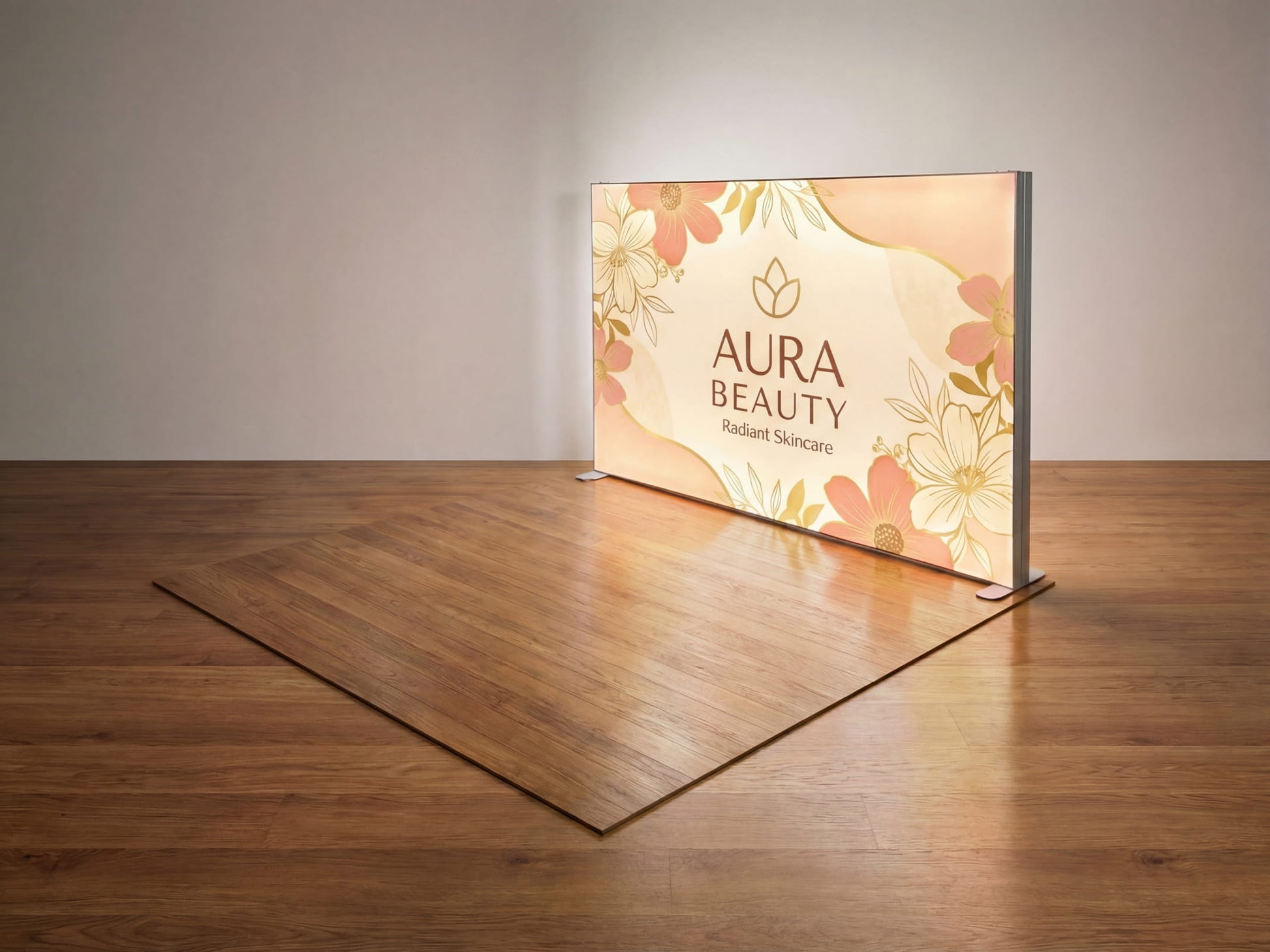 Brand Beacon Booth – 10x10 Booth with SEG Light Box Backdrop Display