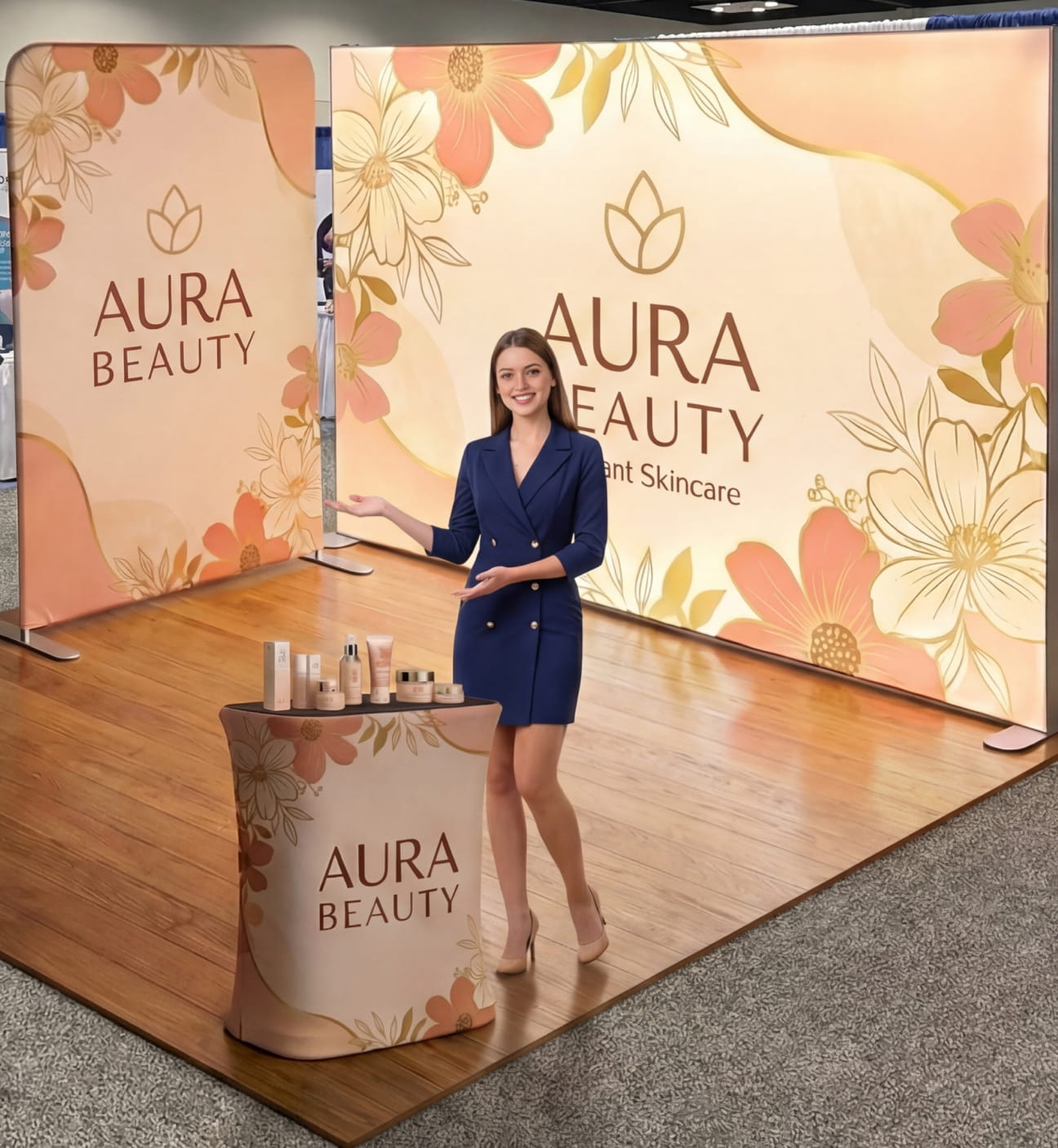 Brand Beacon Booth – 10x10 Booth with SEG Light Box Display Photo