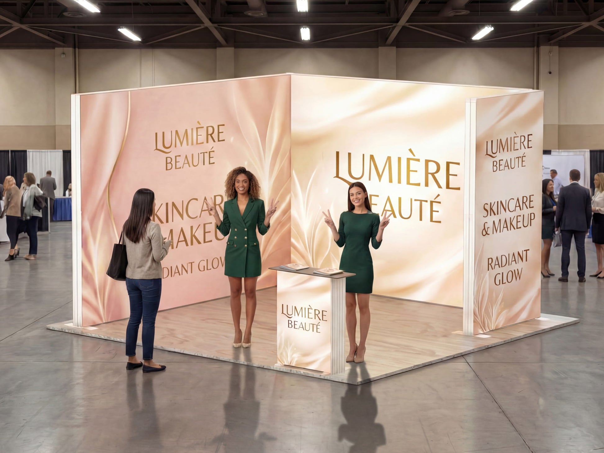 Brand Enclave Booth – 10x10 SEG Modular Lightbox Booth Unique Look Attractive booth setup