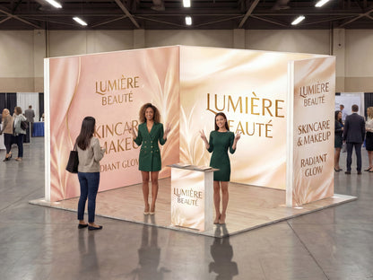 Brand Enclave Booth – 10x10 SEG Modular Lightbox Booth Unique Look Attractive booth setup