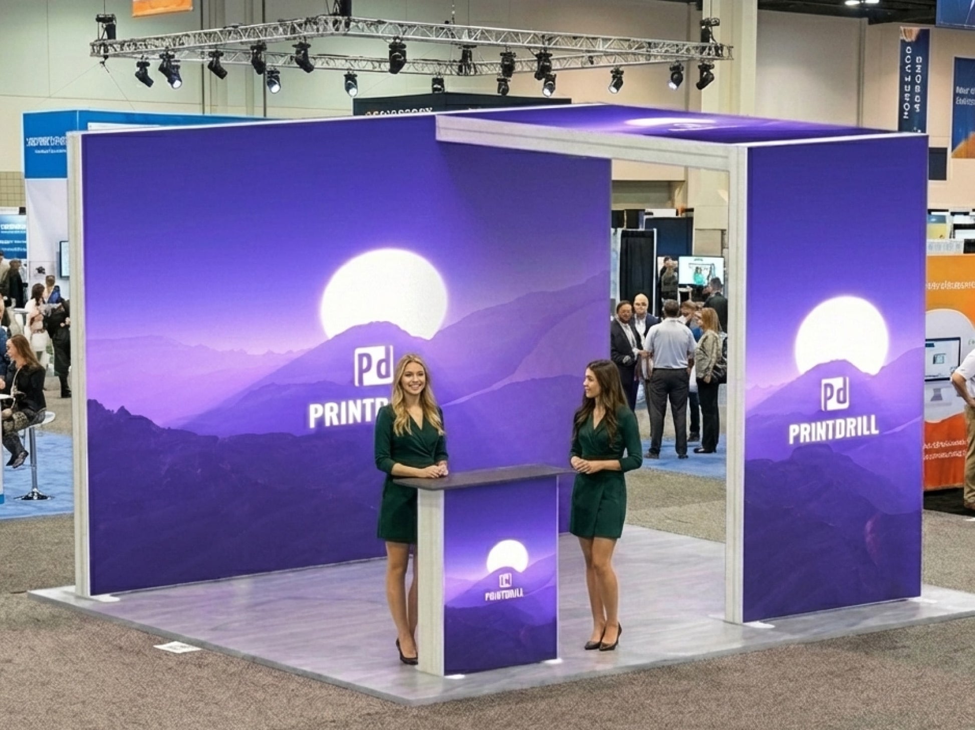 Brand Glow Arch Booth – 10x10 SEG Modular Lightbox Elegant Trade Show Booth