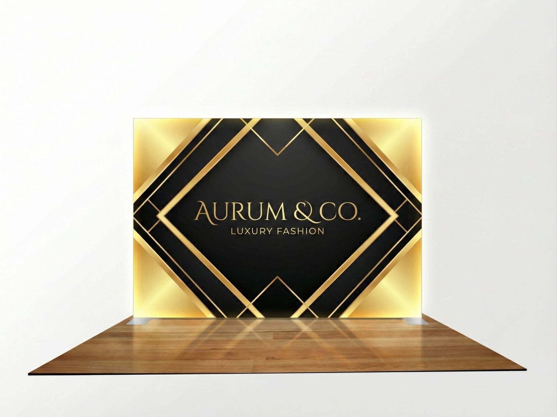 Brand Glow Booth – 10x10 Booth with SEG Light Box Display Backdrop 