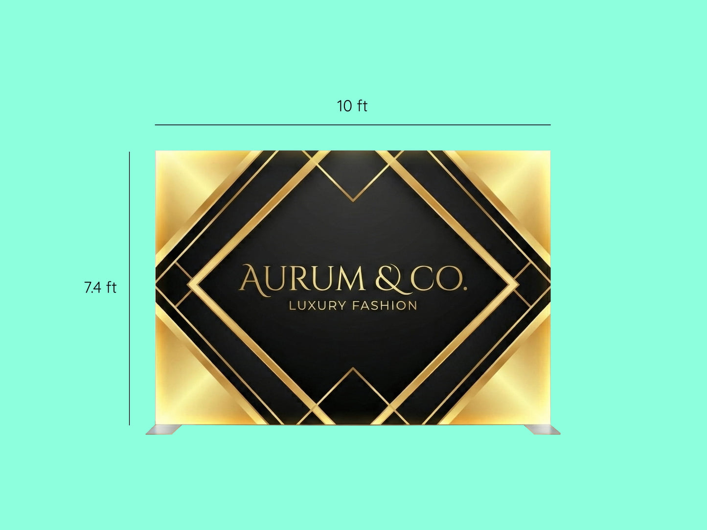 Brand Glow Booth – 10x10 Booth with SEG Light Box Display Backdrop Panel 