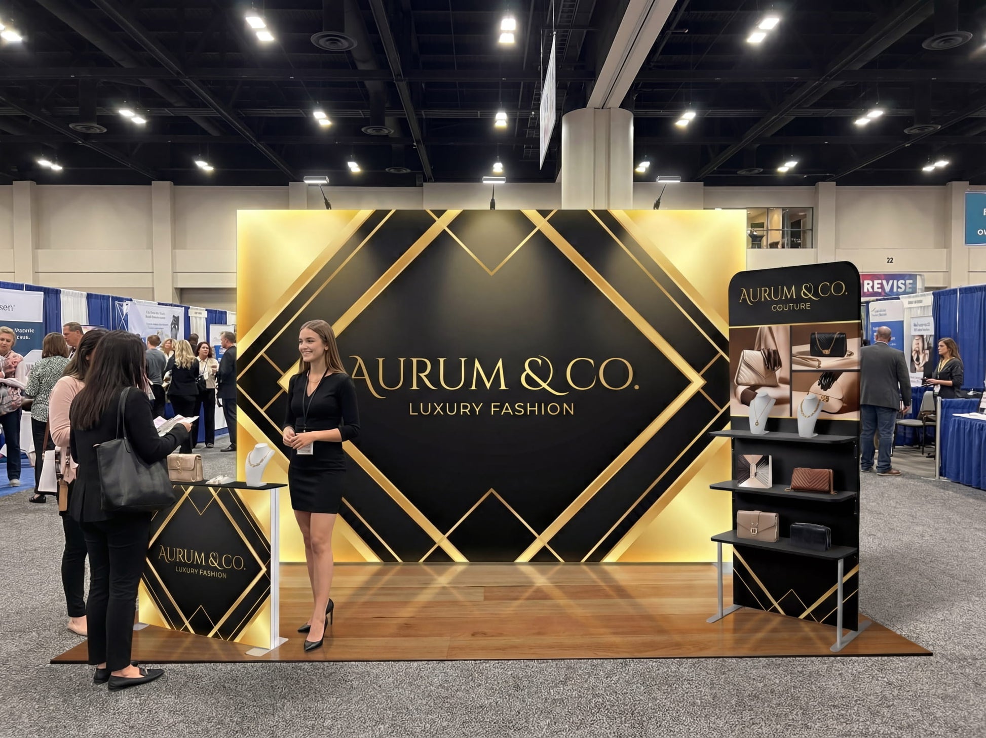 Brand Glow Booth – 10x10 Booth with SEG Light Box Display at Trade Show
