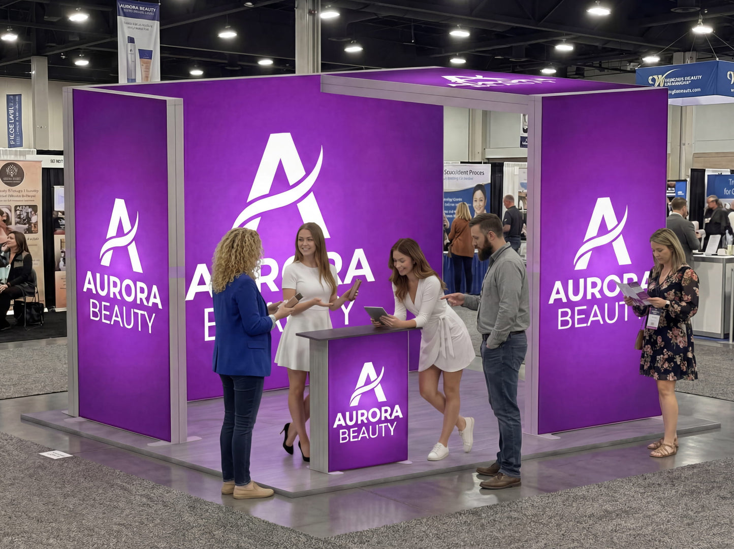 Brand Glow Suite – 10x10 SEG Modular Lightbox Booth stands out in exhibitions