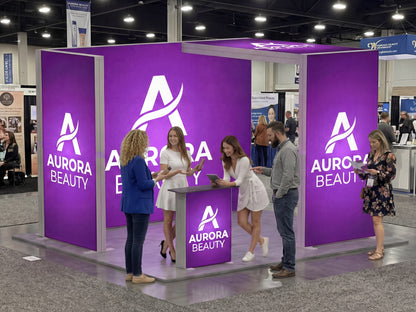 Brand Glow Suite – 10x10 SEG Modular Lightbox Booth stands out in exhibitions