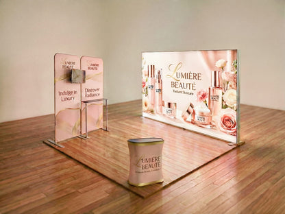 Brand Illuminate Booth – 10x10 Booth with SEG Light Box Display