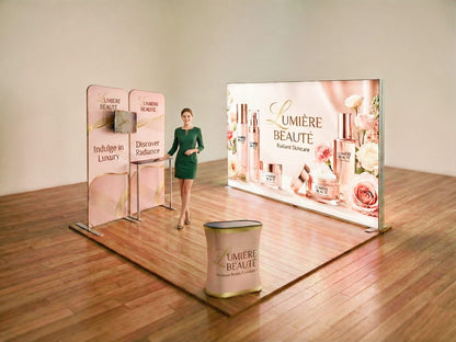 Brand Illuminate Booth – 10x10 Booth with SEG Light Box Display for Trade Show 