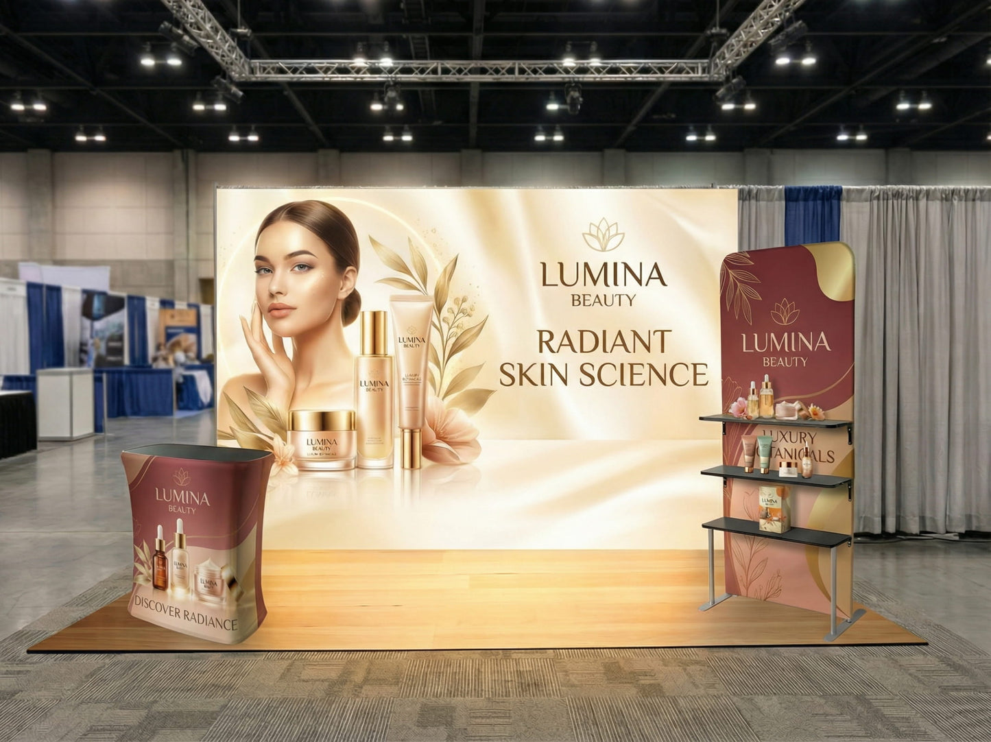 Brand Keystone Booth – 10x10 with SEG Light Box Display