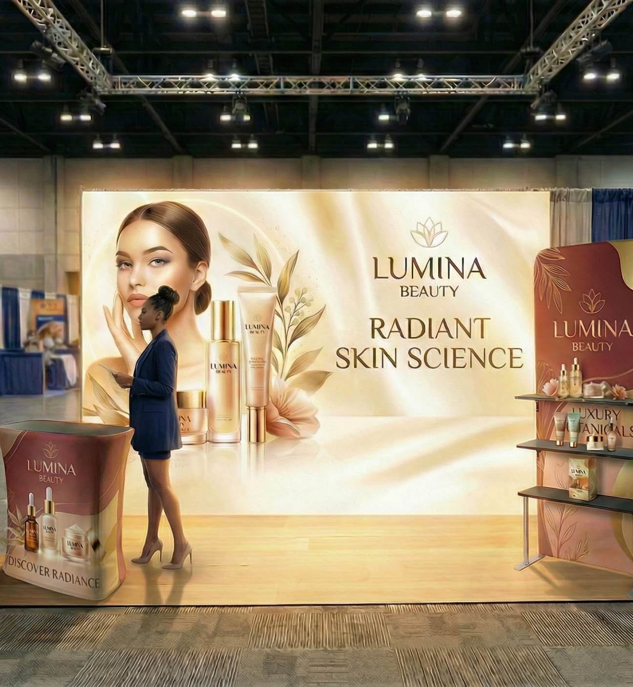 Brand Keystone Booth – 10x10 with SEG Light Box Display Photo