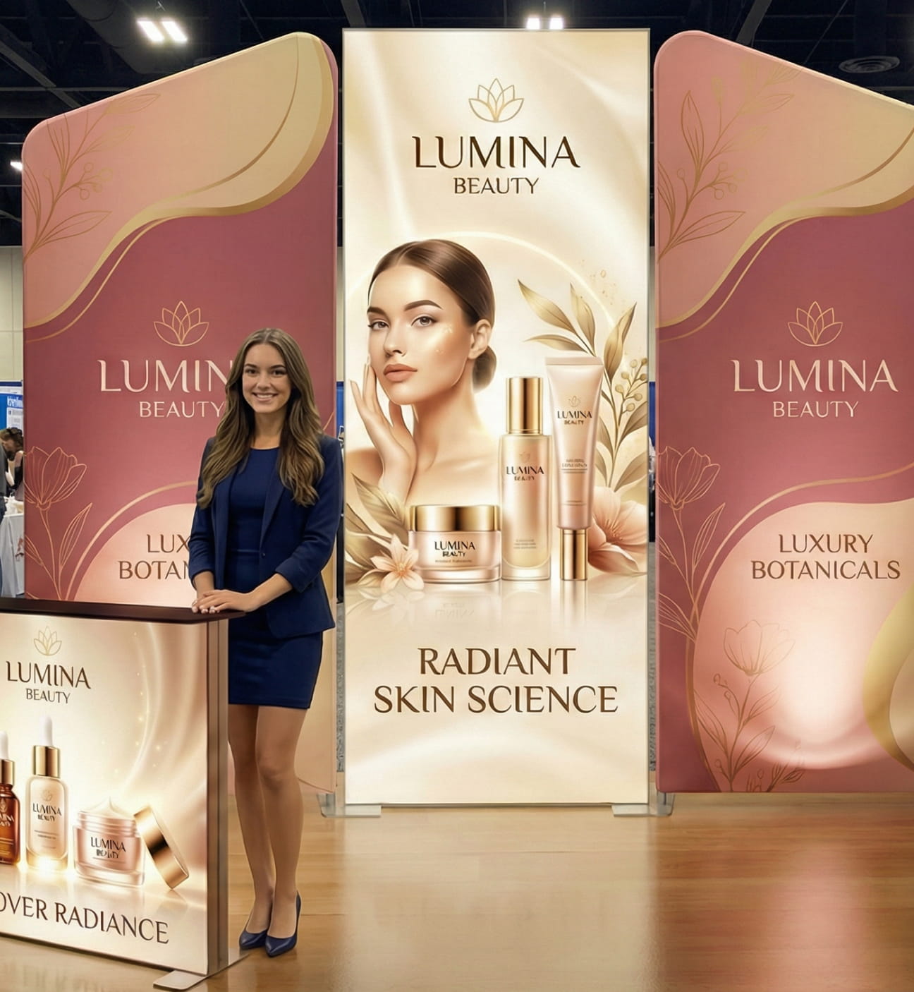 Brand Spotlight Booth – 10x10 Booth with SEG Light Box Display Photo