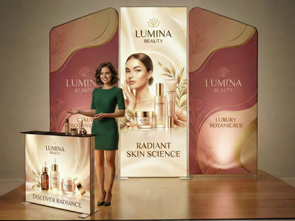 Brand Spotlight Booth – 10x10 Booth with SEG Light box Display for Trade Show