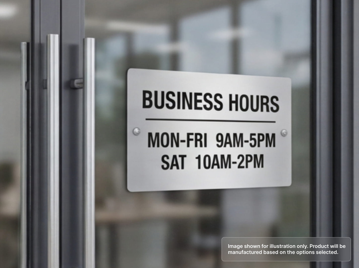 Business Hours Custom Aluminum Signs