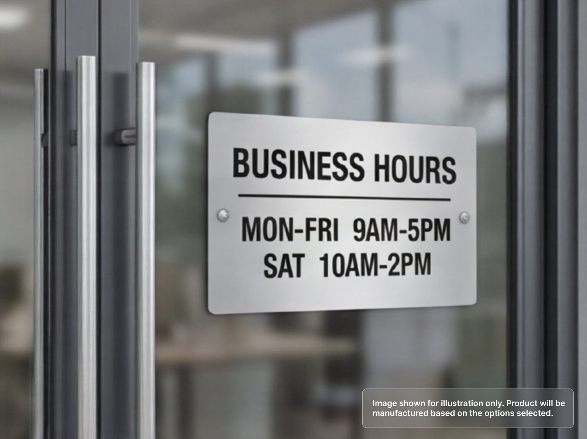 Business Hours Custom Aluminum Signs